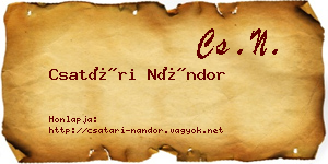 Csatári Nándor névjegykártya